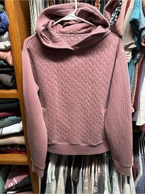 Thread & Supply Quilted Hooded Sweatshirt in Dusty Rose